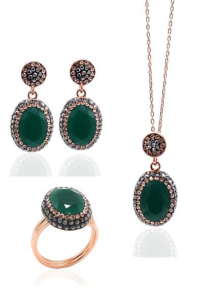 Zmrt ve Swarovski Tal 925 Ayar Bayan Gm l Set 201022359