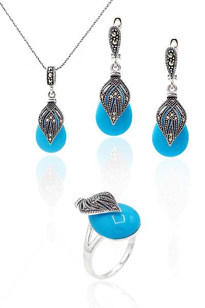 Firuze Ta�l� Damla Model Markazit G�m�� ��l� Tak� Seti 201023288