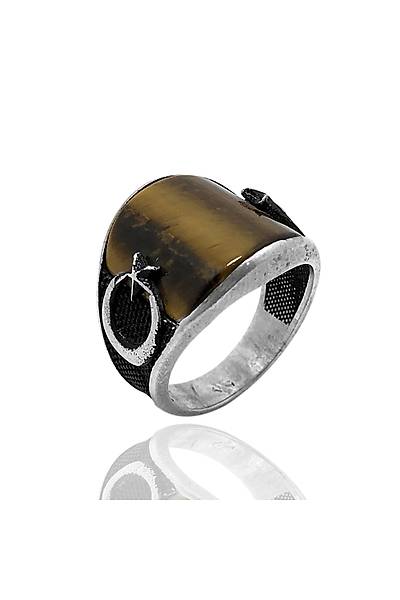 Kaplang�z� Ta�l� Ayy�ld�z Model 925 Ayar Erkek G�m�� Y�z�k