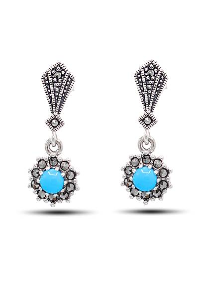 Firuze ve Markazit Taşlı 925 Ayar Gümüş Üçlü Set 201021927