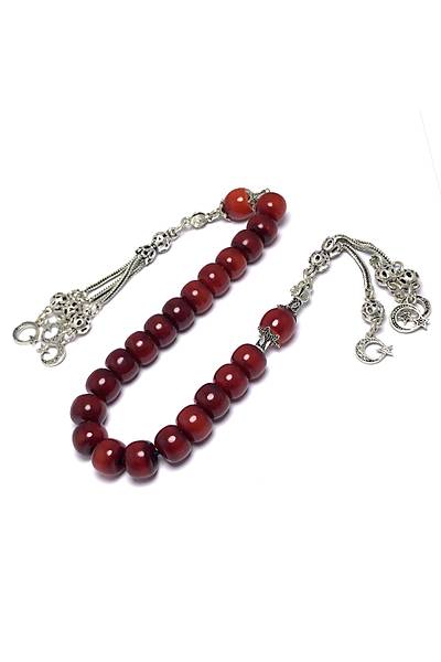 Vi�ne Renk Zaza Model S�kma Kehribar Tesbih