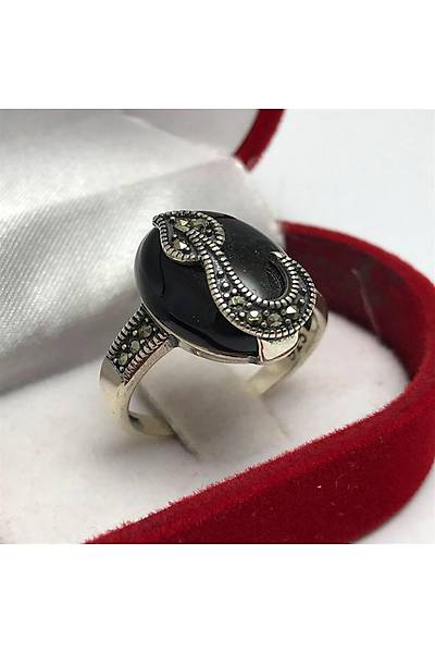 Oniks Ta�l� Soru isaretli Model Markazit Bayan G�m�� Y�z�k