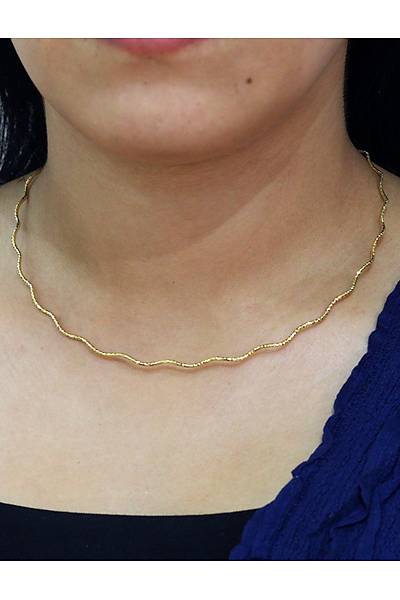 �talyan Zikzak Model Gold Renk G�m�� Choker Gerdanl�k 201025914