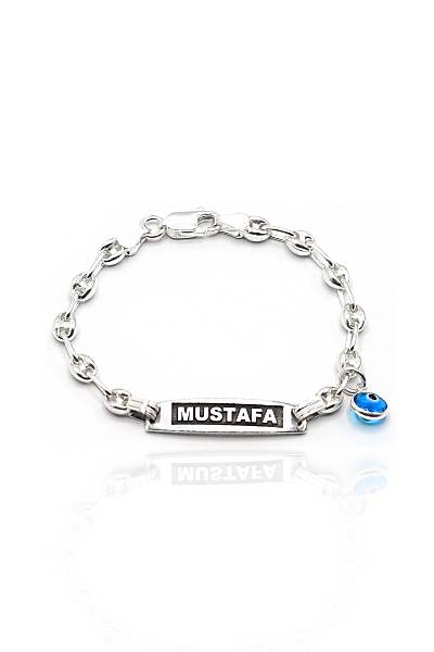 �simli Nazar Boncuk Ta�l� 925 Ayar G�m�� �ocuk K�nyesi Bileklik 201023198