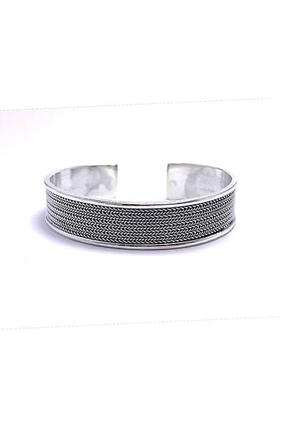 S�k �rg� ��lemeli Ayarlanabilir 925 Ayar Unisex G�m�� Bilezik