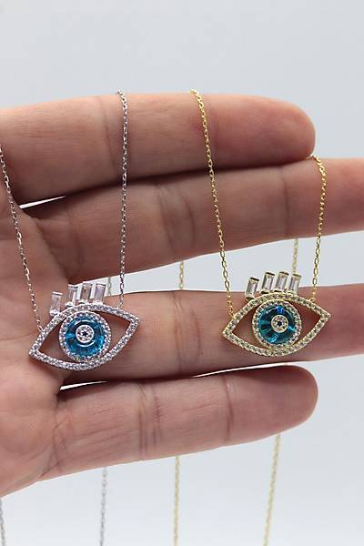 Zirkon Ta�l� Nazarl�k Model G�m�� Kad�n Kolye 201023926