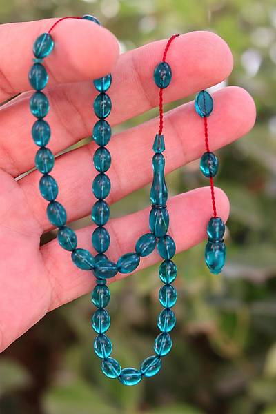 Su Mavisi Arpa Kesim �zel Sistem Ate� Kehribar Tesbih 201024760