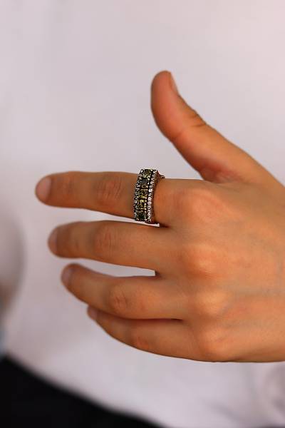 Zeberced (Peridot) Ta�l� Be�ta� Model Otantik Kad�n G�m�� Y�z�k 201024252