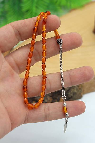 Minik Turuncu Alpaka P�sk�ll� Arpa Kesim Toz Kehribar Tesbih 201024090