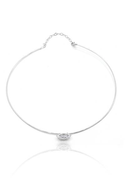 Mozanit Ta�l� Mekik Model 925 Ayar G�m�� Kad�n chooker Kolye 201024823