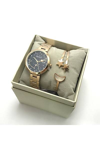 Ferrucci 2 Y�l Garantili Bayan Kol Saati ve Bileklik Kombin