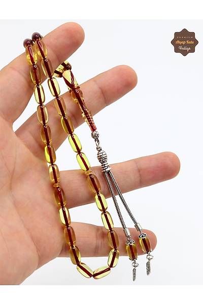 �effaf Sar� Kaps�l Kesim G�m�� P�sk�ll� Ate� Kehribar Tesbih 201024952