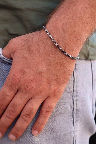 925 Ayar G�m�� Erkek Arnavut Zincir Bileklik 201024556