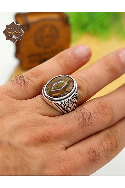 Kaplang�z� Ta�l� Baklava Motifli 925 Ayar G�m�� Erkek Y�z�k 201024879