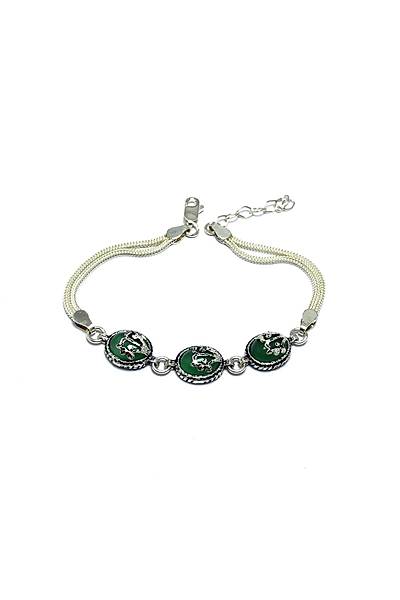 Z�mr�t Ta�l� 925 Ayar Mardin Has�r� G�m�� Bileklik