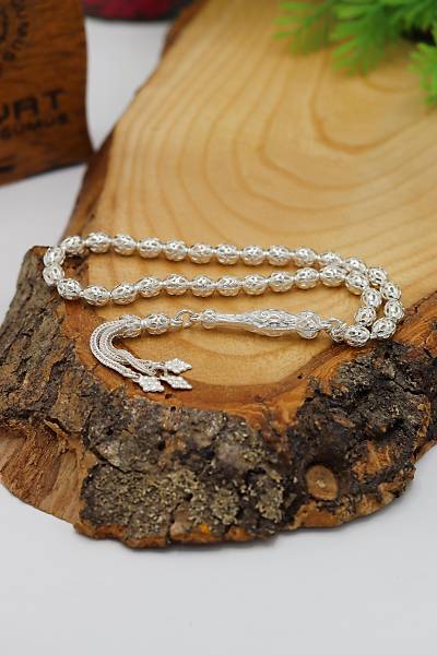 Arpa Kesim 925 Ayar G�m�� Midyat Telkari El ���ili�i Tesbih 201024377