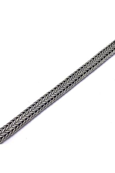 Kanca Tasar�m Y�lan Derisi 925 Ayar Erkek G�m�� Bileklik