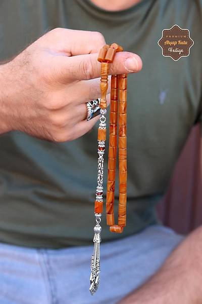 Hareli Bal Rengi Kesme Model S�kma Kehribar Tesbih 201024576