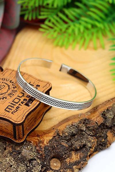 3 S�ra Has�r Model 925 Ayar Saf G�m�� Unisex Has�r Bilezik 201024400