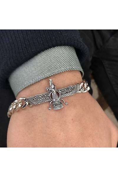 Markazit Ta�l� Ahura Mazda Model G�m�� Erkek Bileklik