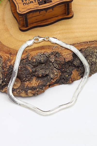 925 Ayar G�m�� Y�lan Derisi Model Ezme Zincir Kolye ve Bileklik kombini 201024151