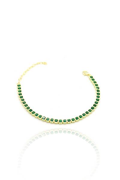 Su Yolu Model Yald�zl� Z�mr�t Ta�l� 925 Ayar G�m�� Kad�n Bileklik 201024748