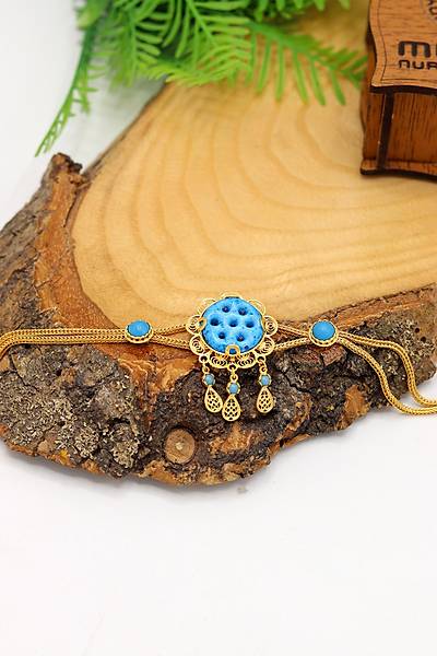 Midyat S�ryani Nazar Boncu�u Gold Kaplama G�m�� Kad�n Bileklik 201024443