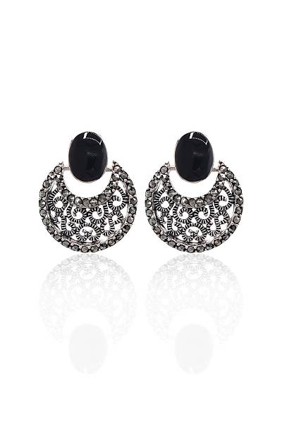 Oniks ve Markazit Ta�l� 925 Ayar Bayan G�m�� K�pe 201022738