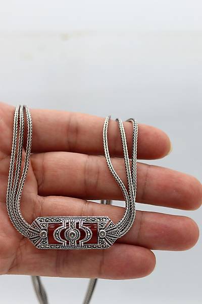 Akik Ta�l� Artuklu Model Markazit Ta�l� G�m�� Kad�n Gerdanl�k 201024280