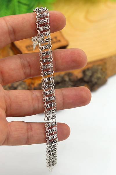 �ki S�ra Ki�ni� Model 925 Ayar G�m�� Telkari Kad�n Bileklik 201024115