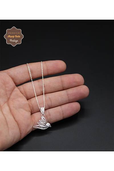 G�vercin Model 925 Ayar Saf G�m�� Telkari Kad�n Kolye 201024656