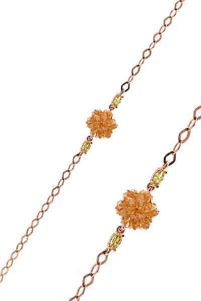 Sitrin Tal Rose Kaplama 925 Ayar Gm Kadn Bileklik 201023071