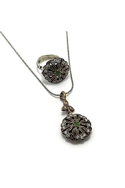 Z�mr�t ve Zirkon Ta�l� Otantik Bayan Otantik G�m�� Tak� Seti