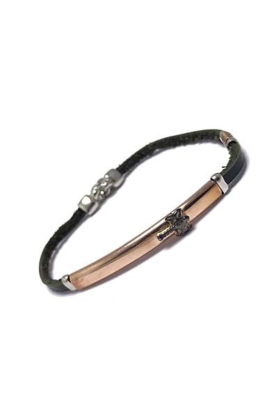 Balta Model Siyah Deri Kordonlu Unisex G�m�� Bileklik