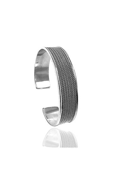 S�k �rg� ��lemeli Ayarlanabilir 925 Ayar Unisex G�m�� Bilezik