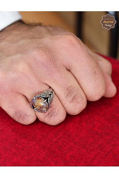 G�ne� Ta�� Yaprak Model 925 Ayar G�m�� Erkek Y�z�k 201024811