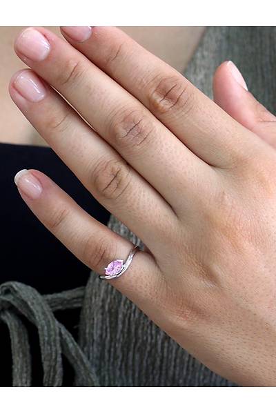 Mekik Model Pembe Kuvars Ta�l� 925 Ayar G�m�� Kad�n Y�z�k 201025890