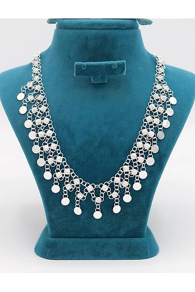 Tam 2 S�ral� Pullu Ki�ni� Model Telkari 925 Ayar G�m�� Gerdanl�k 201024781