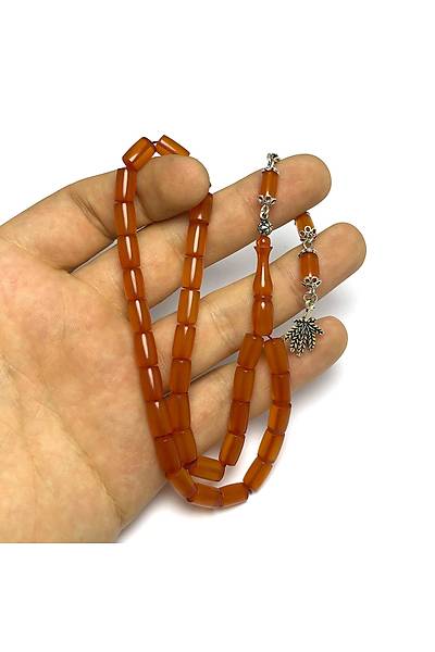 Bal Rengi Kesme Model S�kma Kehribar Tesbih