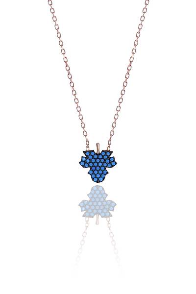 ��nar Tasar�m Firuze Ta�l� Rose Kaplama G�m�� Kad�n Kolye 201025091