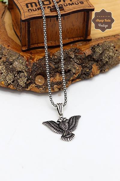 �ift Ba�l� Kartal Model 925 Ayar G�m�� Erkek Zincir Kolye 201024454