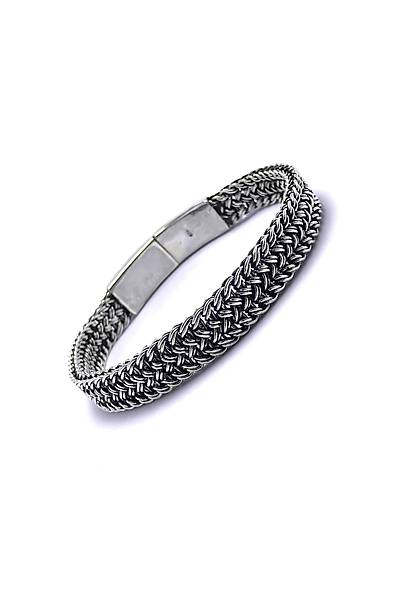 S�k Burgu Model 925 Ayar Erkek G�m�� Bileklik