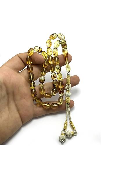 Toprak Fosilli Orjinal Dominik Damla Kehribar Tesbih