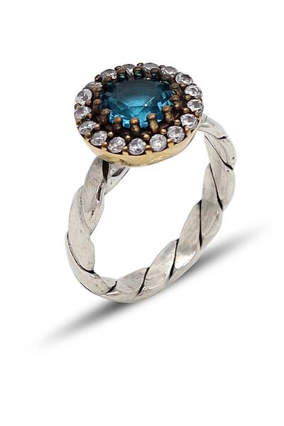 Akuamarin Ta�l� El i�i Otantik G�m�� Kad�n Y�z�k 201024754