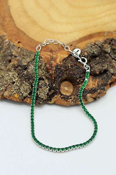 Z�mr�t Ta�l� 2 mm Su Yolu Model 925 Ayar G�m�� Baget Kad�n Bileklik 201023998