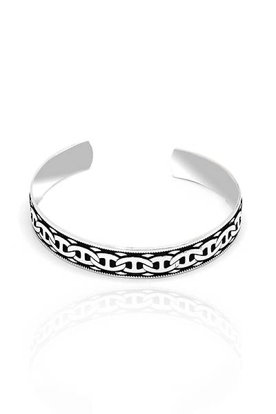 Zincir i�leme El i��ili�i 925 Ayar G�m��  Kad�n Bilezik 201024511