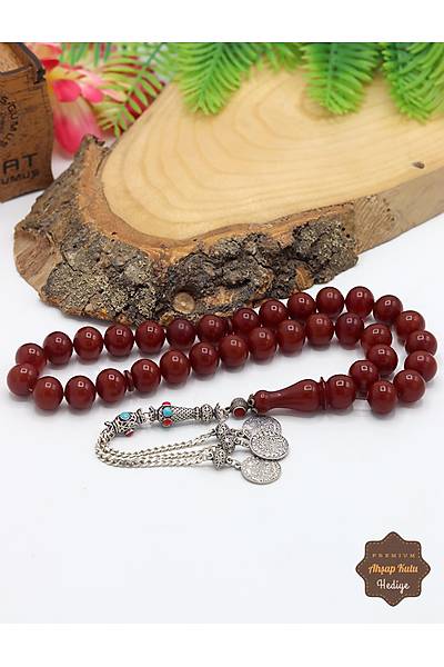 Byk Boy Bordo Kre Kesim Skma Kehribar Tesbih 201024704