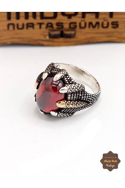 Lal Ta�l� Pen�e Model 925 Ayar G�m�� Erkek Y�z�k 201024939