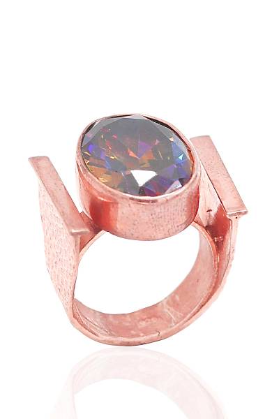 Mistik Topaz Ta�l� Rose El i�i Otantik G�m�� Y�z�k 201022435