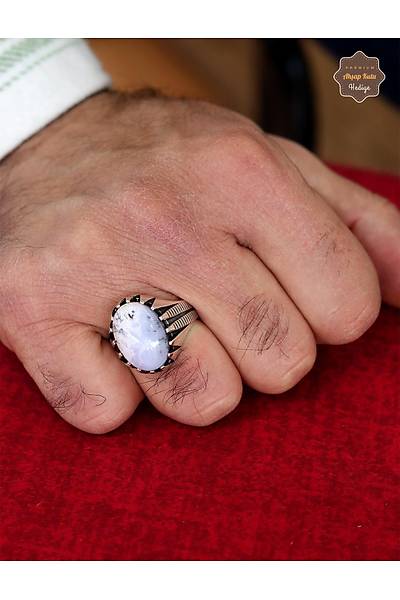 Bulutlu Havlit Ta�� Pen�e Model 925 Ayar G�m�� Erkek Y�z�k 201024809